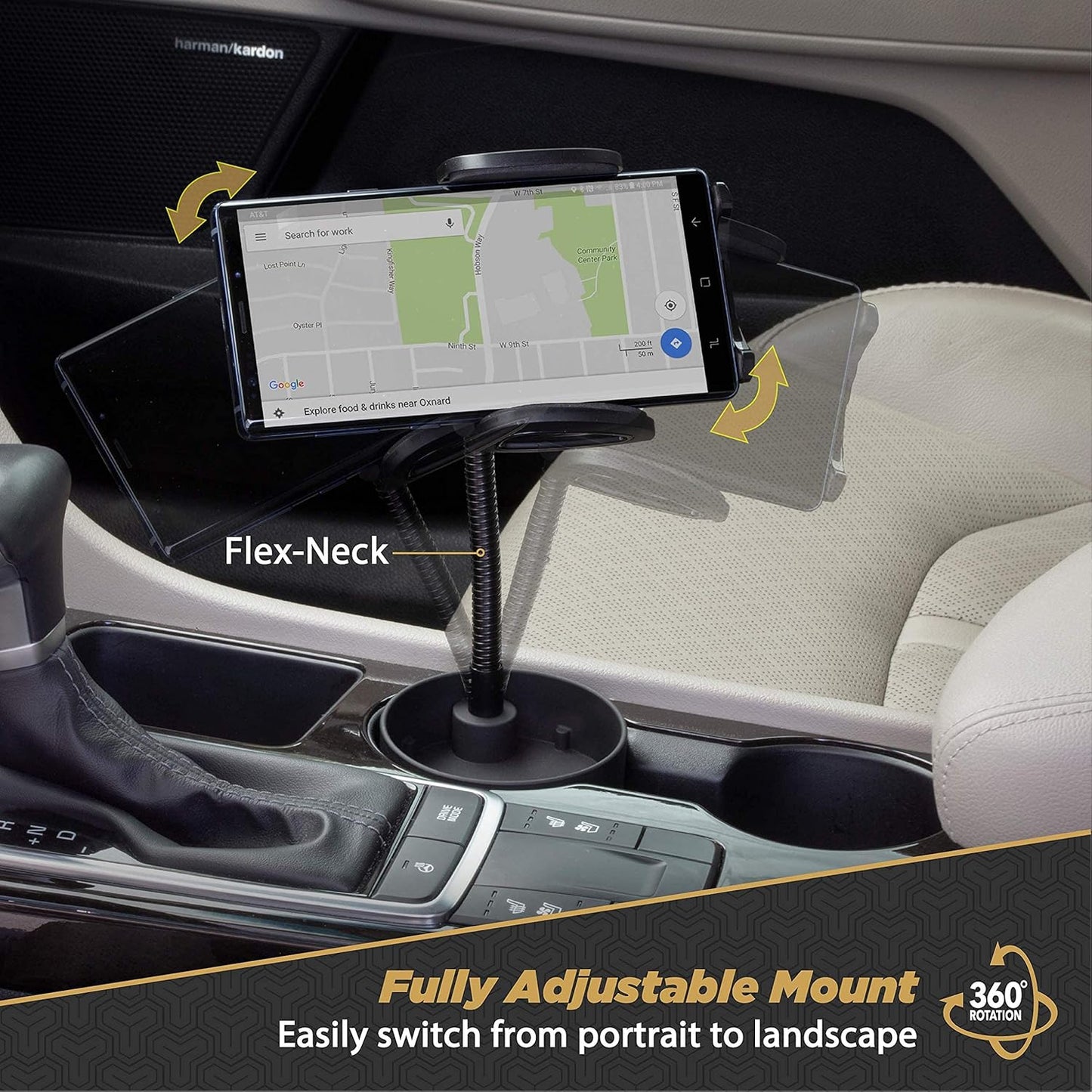 SUHCUPM-XCES0 Select Cup Holder Phone Mount Cradle for Car or Truck - Universal Hands-Free Gooseneck Mount for Car Cup Holder - Vehicle Cell Phone Cradle for Iphone or Android Smartphones