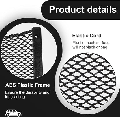 2 Pcs ABS Plastic Frame Car Storage Net Bag Phone Car Mesh Net Holder RV Storage Boat Cargo Pocket Organizer Framed Mesh Pocket with Screws for Auto RV (12 X 8 Inch)