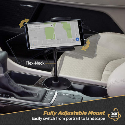 SUHCUPM-XCES0 Select Cup Holder Phone Mount Cradle for Car or Truck - Universal Hands-Free Gooseneck Mount for Car Cup Holder - Vehicle Cell Phone Cradle for Iphone or Android Smartphones